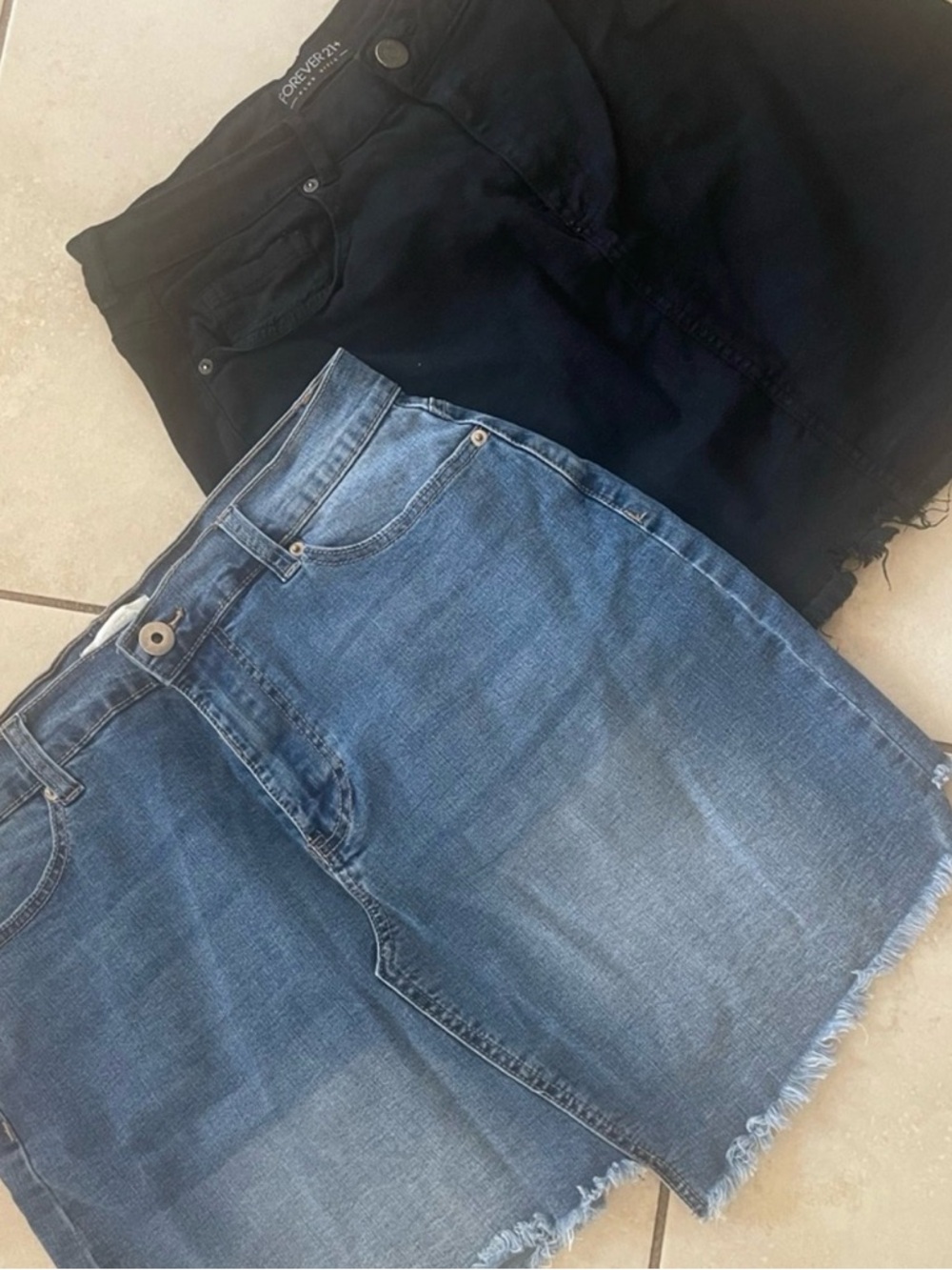 2 skirts Forever 21 Black and Blue 2  Denim mini Skirts